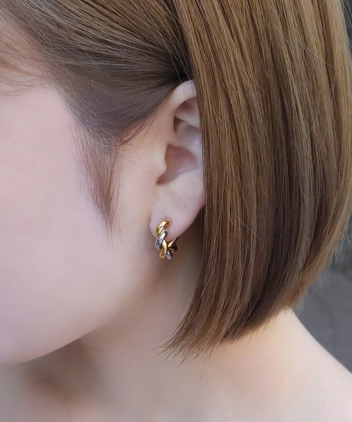 セール】Kenneth Jay Lane ツイストフープピアス（ピアス（両耳
