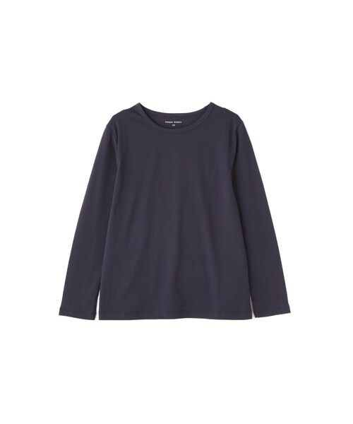 human woman(ヒューマンウーマン)の「◆オーガニック綿天竺長袖Tシャツ(Tシャツ/カットソー・レディース・ネイビー/ホワイト・LARGE/MEDIUM)」の11枚目の写真