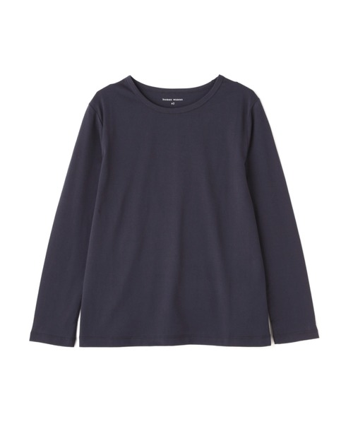 human woman(ヒューマンウーマン)の「◆オーガニック綿天竺長袖Tシャツ(Tシャツ/カットソー・レディース・ネイビー/ホワイト・LARGE/MEDIUM)」の16枚目の写真