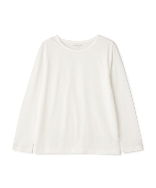 human woman(ヒューマンウーマン)の「◆オーガニック綿天竺長袖Tシャツ(Tシャツ/カットソー・レディース・ネイビー/ホワイト・LARGE/MEDIUM)」の17枚目の写真