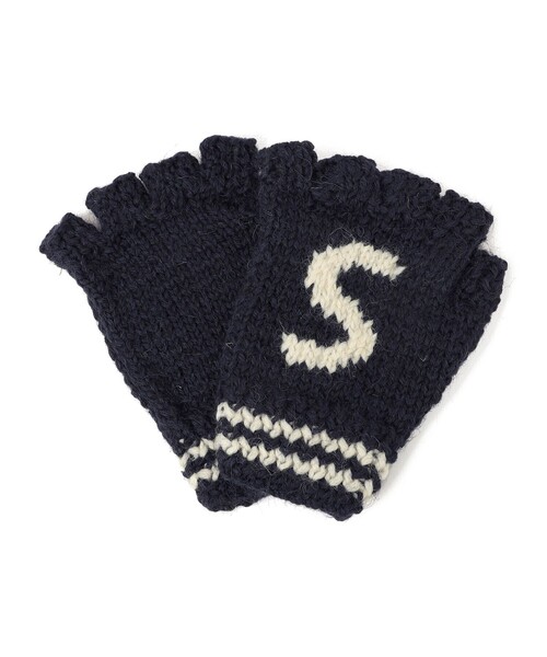 Black Sheep(ブラックシープ)の「BLACK SHEEP: フィンガーレス グローブ 23AW(手袋・レディース・ネイビー/ナチュラル・ONE SIZE)」の2枚目の写真