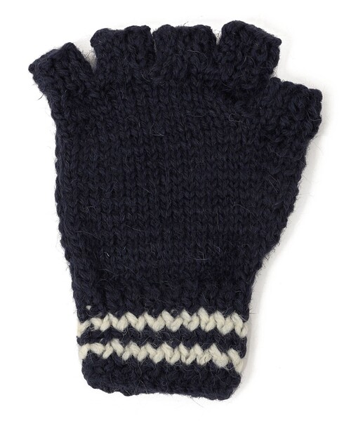 Black Sheep(ブラックシープ)の「BLACK SHEEP: フィンガーレス グローブ 23AW(手袋・レディース・ネイビー/ナチュラル・ONE SIZE)」の4枚目の写真