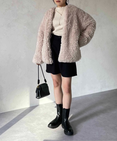Thevon(ゼボン)の「起毛タックハーフパンツ(その他パンツ・レディース・チャコールグレー/ベージュ/ブラック・FREE)」の8枚目の写真