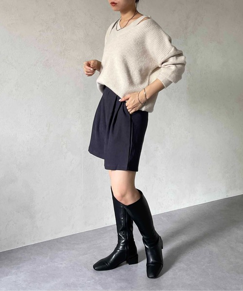 Thevon(ゼボン)の「起毛タックハーフパンツ(その他パンツ・レディース・チャコールグレー/ベージュ/ブラック・FREE)」の15枚目の写真