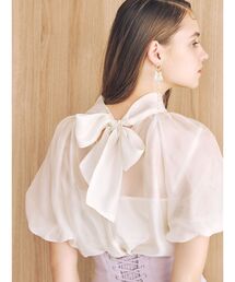 2WAYシアーリボンブラウス