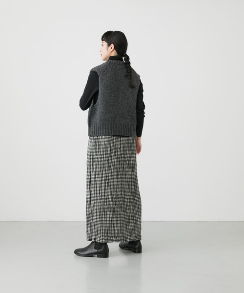 新品・タグ付き】かぐれ ラムウールボタンニットベスト CHARCOAL