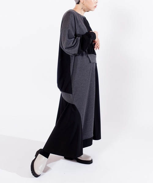 OSMOSIS(オズモーシス)の「配色切替ワンピース(ワンピース・レディース・ブラック/ライトグレー・ONE SIZE)」の15枚目の写真