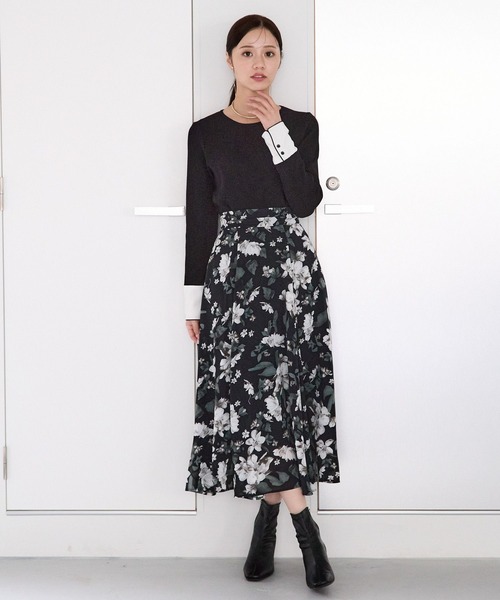 【25ss新作/WEB限定】アソートガラエアリースカート 103208（スカート）｜Andemiu（アンデミュウ）