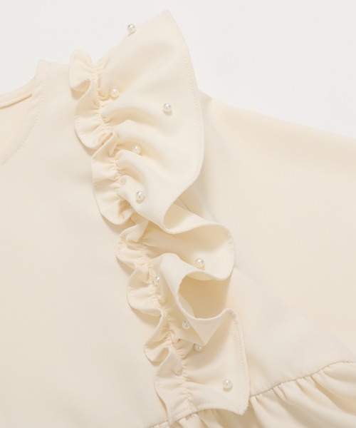 Fit more(フィットモア)の「ショルダーパールフリルペプラムトップス(Tシャツ/カットソー・レディース・Cream/ブラック/ピンク/ネイビー・FREE)」の18枚目の写真