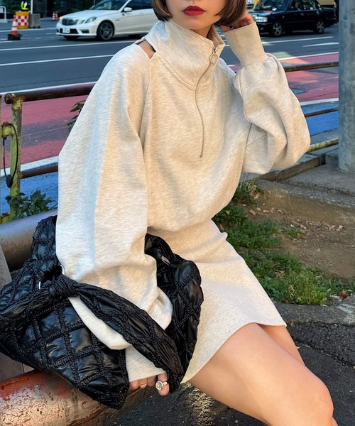 PAGEBOY（ページボーイ）の「カットアウトドッキングワンピース（ワンピース・レディース・オートミール/オフホワイト/ブラック・FREE）」の10枚目の写真