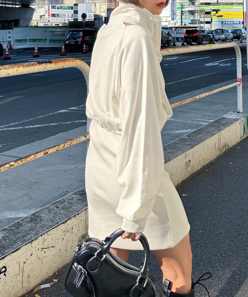 PAGEBOY（ページボーイ）の「カットアウトドッキングワンピース（ワンピース・レディース・オートミール/オフホワイト/ブラック・FREE）」の6枚目の写真