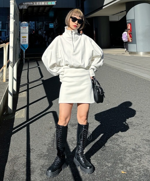 PAGEBOY（ページボーイ）の「カットアウトドッキングワンピース（ワンピース・レディース・オートミール/オフホワイト/ブラック・FREE）」の7枚目の写真