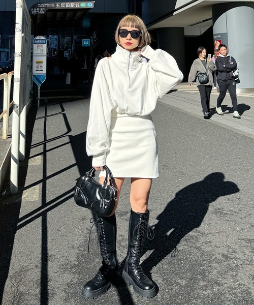 PAGEBOY（ページボーイ）の「カットアウトドッキングワンピース（ワンピース・レディース・オートミール/オフホワイト/ブラック・FREE）」の8枚目の写真