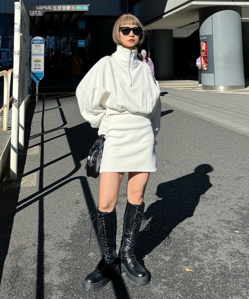 PAGEBOY（ページボーイ）の「カットアウトドッキングワンピース（ワンピース・レディース・オートミール/オフホワイト/ブラック・FREE）」の9枚目の写真