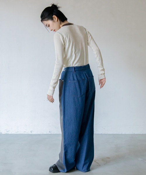 VACANCY（ヴァカンシー）の「配色切替パイピングニット（ニット/セーター・レディース・グリーン/ネイビー/アイボリー・FREE）」の13枚目の写真