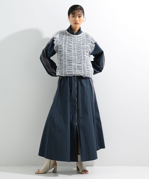 Ray BEAMS（レイビームス）の「シャーリング チュール フレンチスリーブ Tシャツ（Tシャツ/カットソー・レディース・ホワイト/ブルー/ブラック・ONE SIZE）」の14枚目の写真