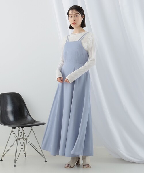 Ray BEAMS（レイビームス）の「シャーリング チュール フレンチスリーブ Tシャツ（Tシャツ/カットソー・レディース・ホワイト/ブルー/ブラック・ONE SIZE）」の18枚目の写真