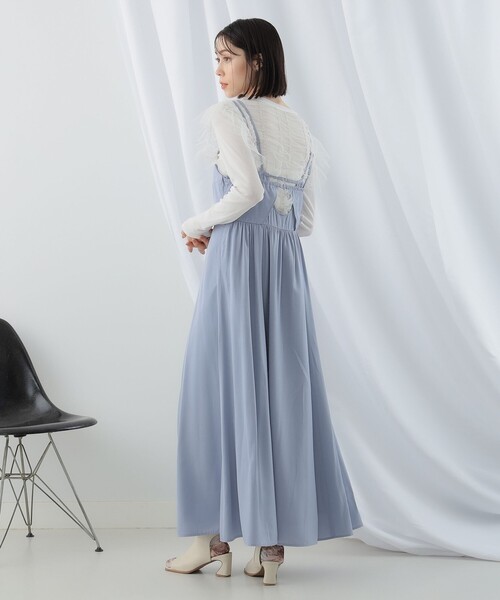 Ray BEAMS（レイビームス）の「シャーリング チュール フレンチスリーブ Tシャツ（Tシャツ/カットソー・レディース・ホワイト/ブルー/ブラック・ONE SIZE）」の19枚目の写真