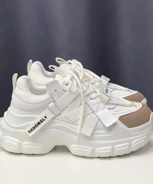 almo（アルモ）の「厚底リボンスニーカー(se)（スニーカー・レディース・ホワイト/ブラック・23/24/23.5）」の9枚目の写真