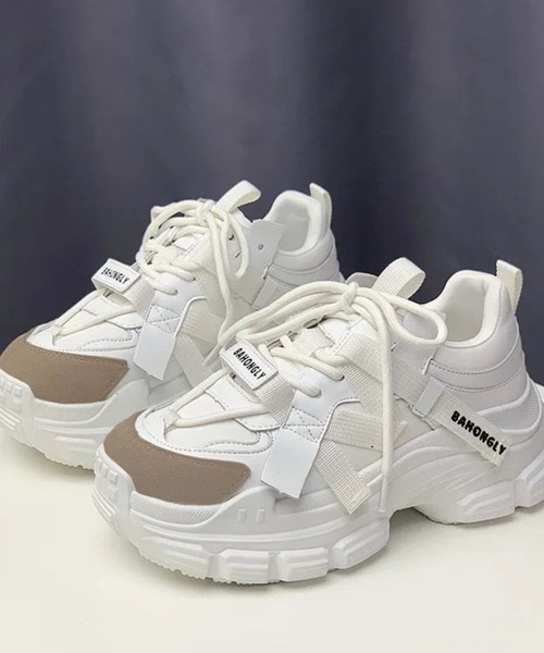 almo（アルモ）の「厚底リボンスニーカー(se)（スニーカー・レディース・ホワイト/ブラック・23/24/23.5）」の5枚目の写真