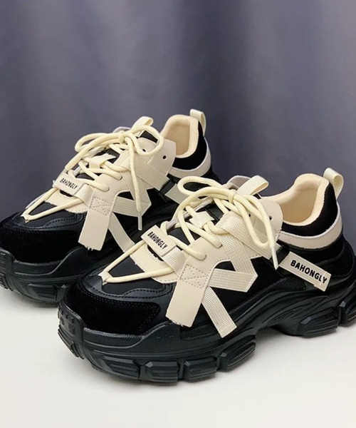 almo（アルモ）の「厚底リボンスニーカー(se)（スニーカー・レディース・ホワイト/ブラック・23/24/23.5）」の4枚目の写真