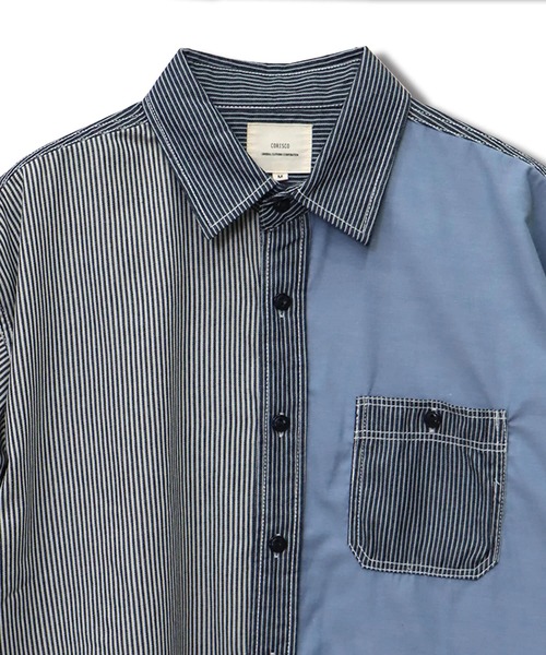 CORISCO（コリスコ）の「シャンブレー・ヒッコリー切替シャツ(M1)（シャツ/ブラウス・メンズ・その他1/その他2・LARGE/X-LARGE/MEDIUM）」の5枚目の写真