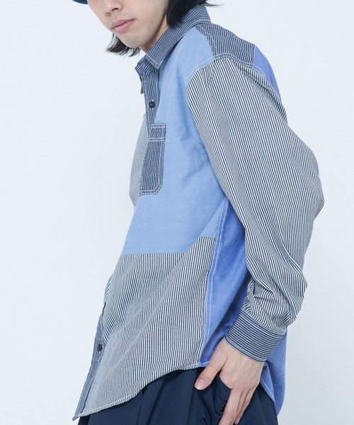 CORISCO（コリスコ）の「シャンブレー・ヒッコリー切替シャツ(M1)（シャツ/ブラウス・メンズ・その他1/その他2・LARGE/X-LARGE/MEDIUM）」の18枚目の写真