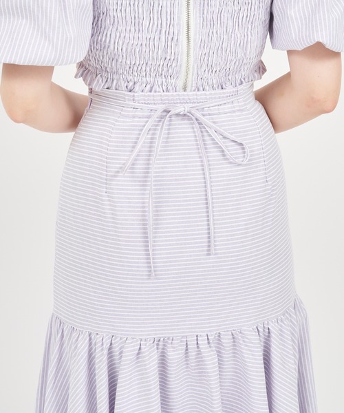 ROYAL PARTY（ロイヤルパーティー）の「ウエストクロスタックカシュクールトップス（シャツ/ブラウス・レディース・ベージュ/パープル/オフホワイト・FREE）」の4枚目の写真