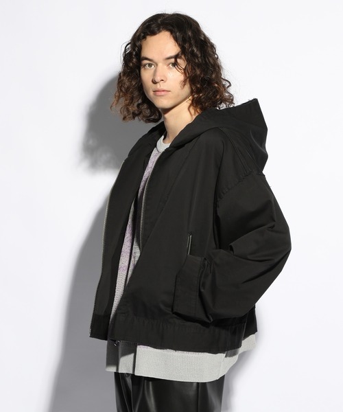 HARE（ハレ）の「コットンカットオフパーカー(HARE)（パーカー・メンズ・ブラック/グレー・FREE）」の2枚目の写真