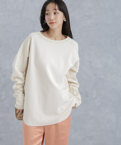 NANO universe(ナノユニバース)の「サカリババックスリットプルオーバー(Tシャツ/カットソー・レディース・アイボリー/ブラック・S/M)」の1枚目の写真