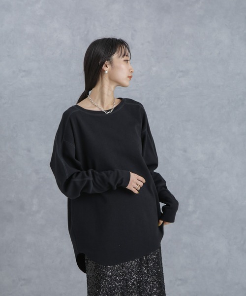 NANO universe(ナノユニバース)の「サカリババックスリットプルオーバー(Tシャツ/カットソー・レディース・アイボリー/ブラック・S/M)」の11枚目の写真
