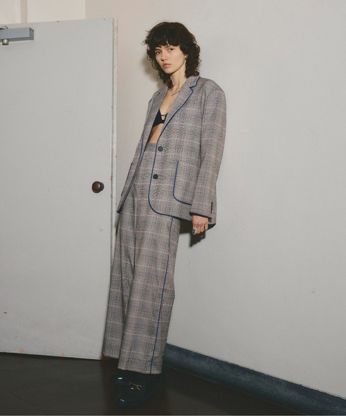 led.tokyo（レッドトウキョウ）の「【led.tokyo】CHECK TAILORED JACKET（テーラードジャケット・レディース・グレー/ベージュ・FREE）」の6枚目の写真