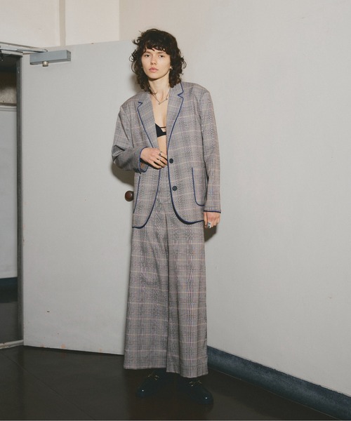 led.tokyo（レッドトウキョウ）の「【led.tokyo】CHECK TAILORED JACKET（テーラードジャケット・レディース・グレー/ベージュ・FREE）」の5枚目の写真