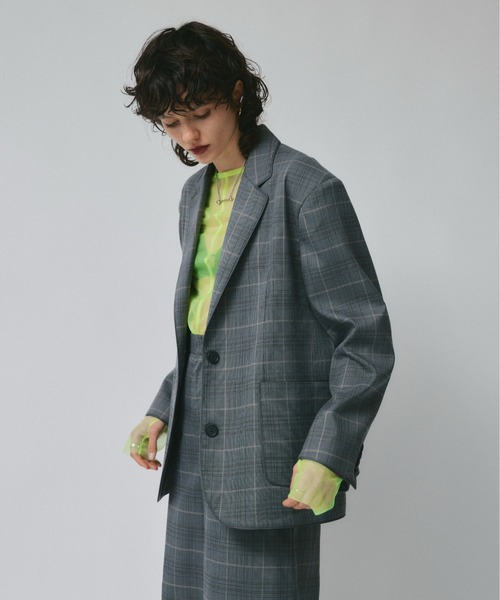 led.tokyo（レッドトウキョウ）の「【led.tokyo】CHECK TAILORED JACKET（テーラードジャケット・レディース・グレー/ベージュ・FREE）」の15枚目の写真