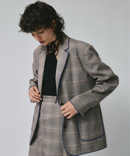 led.tokyo（レッドトウキョウ）の「【led.tokyo】CHECK TAILORED JACKET（テーラードジャケット・レディース・グレー/ベージュ・FREE）」の9枚目の写真