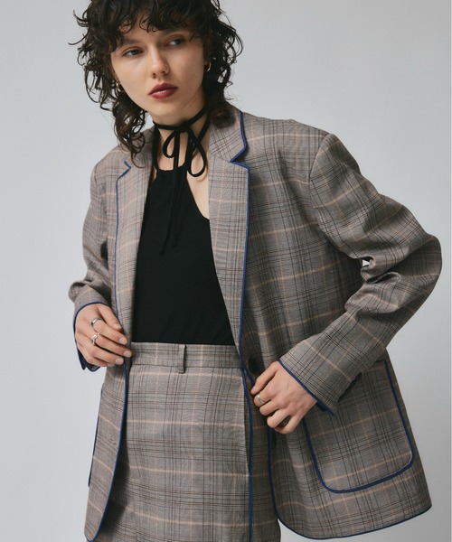 led.tokyo（レッドトウキョウ）の「【led.tokyo】CHECK TAILORED JACKET（テーラードジャケット・レディース・グレー/ベージュ・FREE）」の8枚目の写真