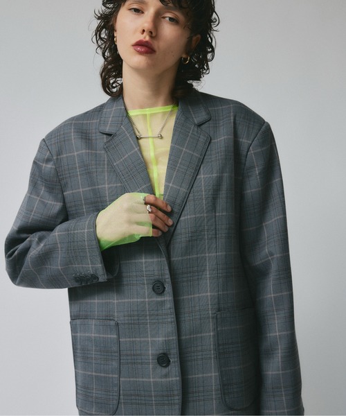 led.tokyo（レッドトウキョウ）の「【led.tokyo】CHECK TAILORED JACKET（テーラードジャケット・レディース・グレー/ベージュ・FREE）」の14枚目の写真