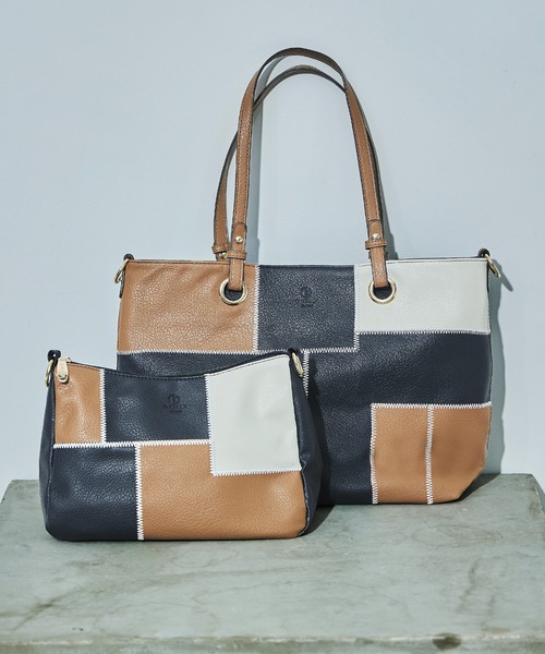 D.KELLY 2WAY　トートバッグ ネイビー/イエロー　ショルダーベルト D.KELLY 2WAY トートバッグ ネイビー/イエロー ショルダーベルト