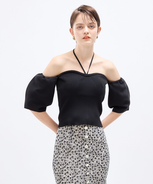 DEICY(デイシー)の「2wayバルーンスリーブニット(ニット/セーター・レディース・グリーン系その他/アイボリー/ブラック・FREE)」の4枚目の写真