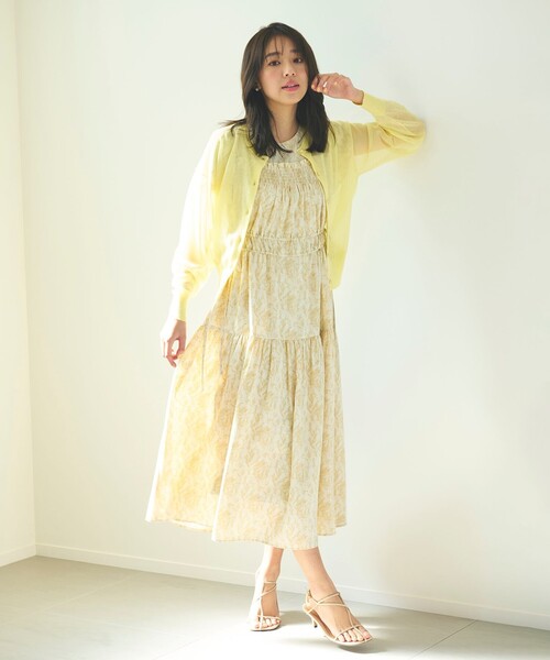 Feroux（フェルゥ）の「【洗える】フラワープリントドロスト ワンピース（ワンピース・レディース・スカイブルー系3/ライトイエロー系3・F）」の6枚目の写真