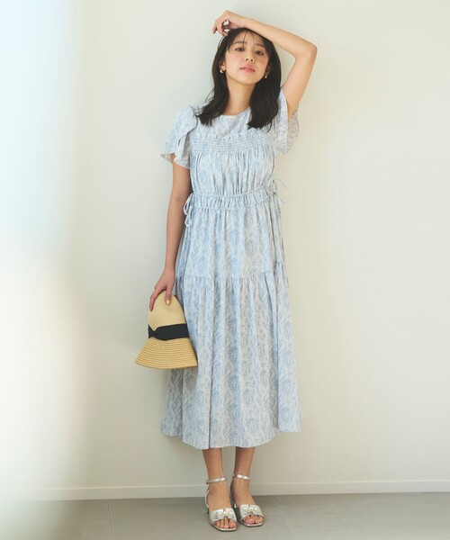 Feroux（フェルゥ）の「【洗える】フラワープリントドロスト ワンピース（ワンピース・レディース・スカイブルー系3/ライトイエロー系3・F）」の9枚目の写真