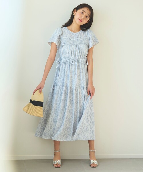 Feroux（フェルゥ）の「【洗える】フラワープリントドロスト ワンピース（ワンピース・レディース・スカイブルー系3/ライトイエロー系3・F）」の10枚目の写真