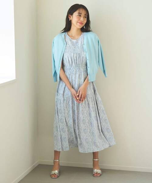 Feroux（フェルゥ）の「【洗える】フラワープリントドロスト ワンピース（ワンピース・レディース・スカイブルー系3/ライトイエロー系3・F）」の12枚目の写真