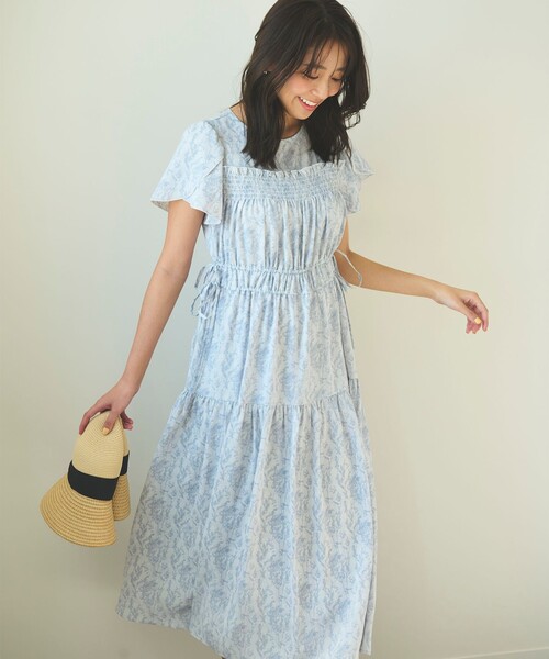 Feroux（フェルゥ）の「【洗える】フラワープリントドロスト ワンピース（ワンピース・レディース・スカイブルー系3/ライトイエロー系3・F）」の14枚目の写真