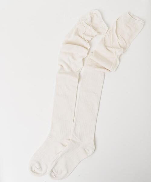 WEGO（ウィゴー）の「WEGO/クシュクシュニーハイソックス（ソックス/靴下・レディース・オフホワイト/ブラック・23-25cm）」の3枚目の写真