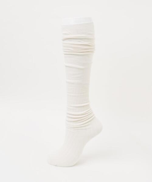 WEGO（ウィゴー）の「WEGO/クシュクシュニーハイソックス（ソックス/靴下・レディース・オフホワイト/ブラック・23-25cm）」の6枚目の写真