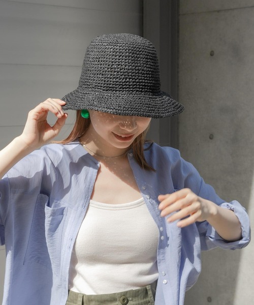 SMELLY(スメリー)の「ムジペーパーチューリップハット(ハット・レディース・ベージュ/アイボリー/ブラック・-)」の13枚目の写真