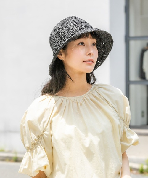 SMELLY(スメリー)の「ムジペーパーチューリップハット(ハット・レディース・ベージュ/アイボリー/ブラック・-)」の19枚目の写真