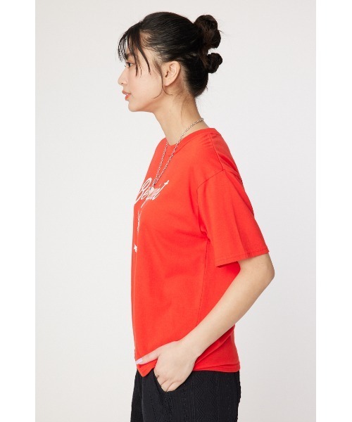 RODEO CROWNS WIDE BOWL(ロデオクラウンズワイドボウル)の「Be quiet Tシャツ(Tシャツ/カットソー・レディース・チャコールグレー/オフホワイト/レッド・FREE)」の5枚目の写真