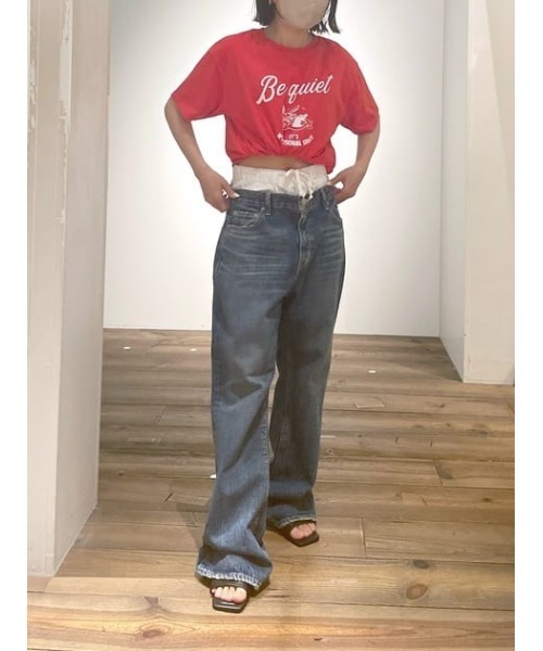 RODEO CROWNS WIDE BOWL(ロデオクラウンズワイドボウル)の「Be quiet Tシャツ(Tシャツ/カットソー・レディース・チャコールグレー/オフホワイト/レッド・FREE)」の18枚目の写真